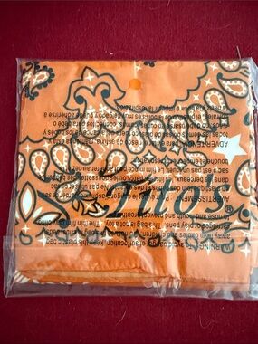 Orange Paisley Bandana - Unbranded Cotton Headscarf Titos
